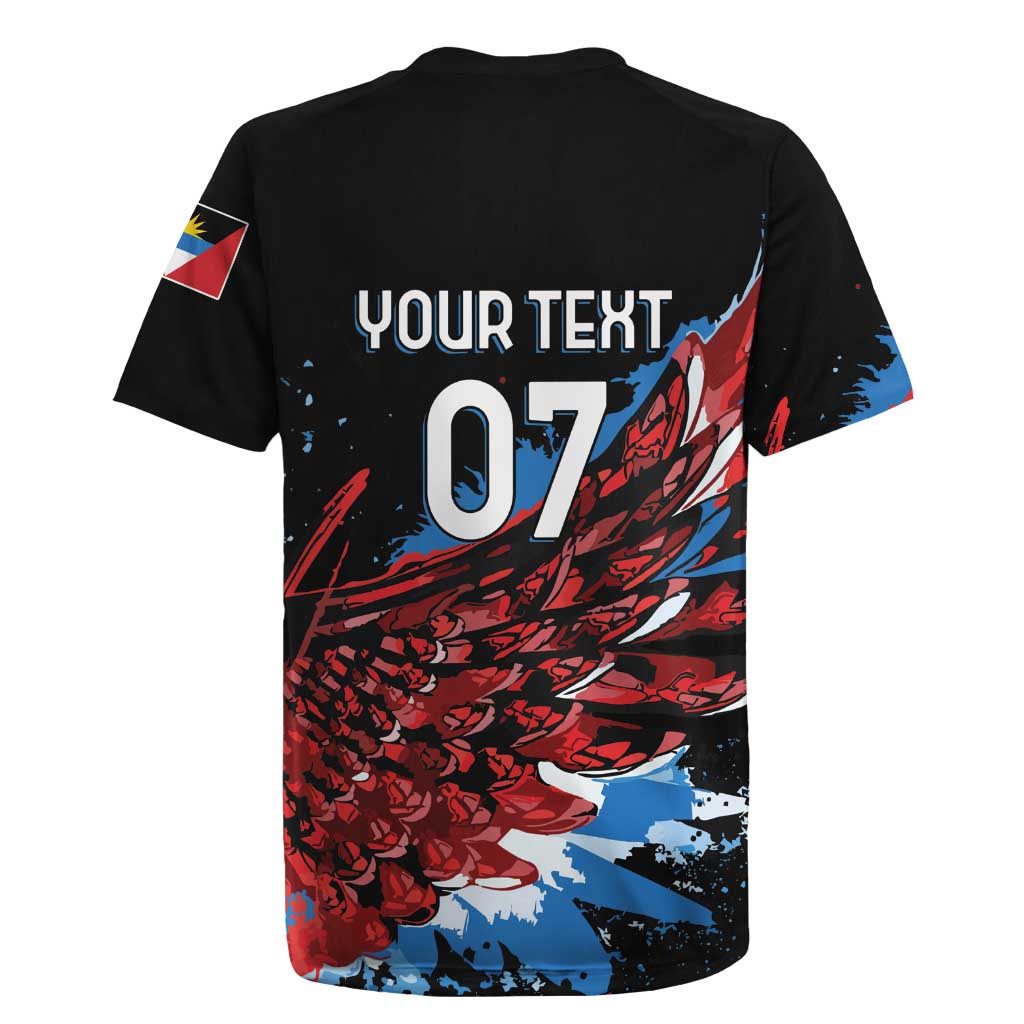 Afro-Antigua and Barbuda Cricket Custom Rugby Jersey Falcons Wings - Take Off - African Pride