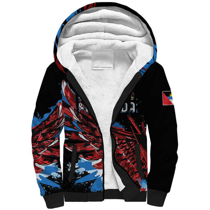 Afro-Antigua and Barbuda Cricket Custom Sherpa Hoodie Falcons Wings - Take Off - African Pride