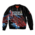 Afro-Antigua and Barbuda Cricket Custom Sleeve Zip Bomber Jacket Falcons Wings - Take Off - African Pride