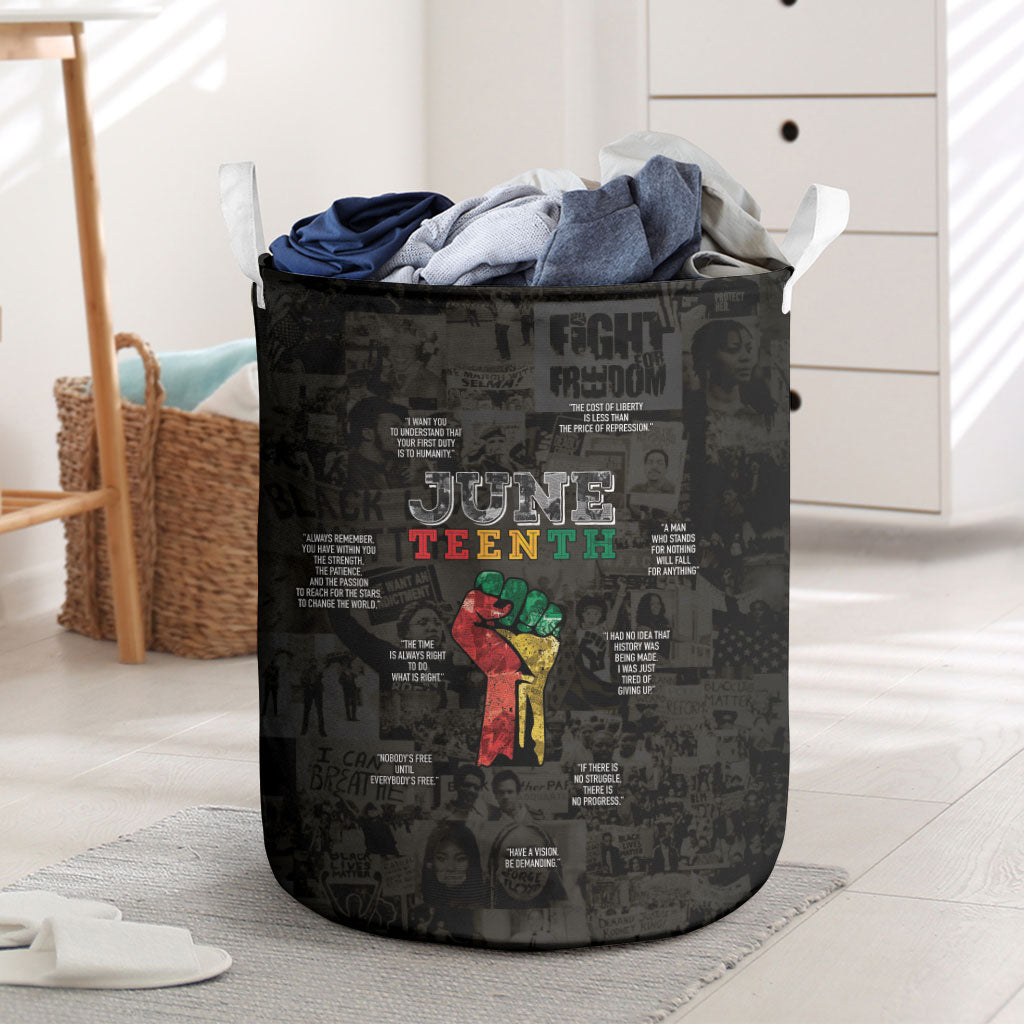 Juneteenth Black History Laundry Basket Inspirational Quotes Collage