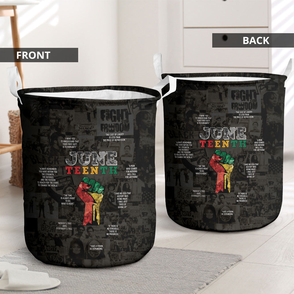 Juneteenth Black History Laundry Basket Inspirational Quotes Collage