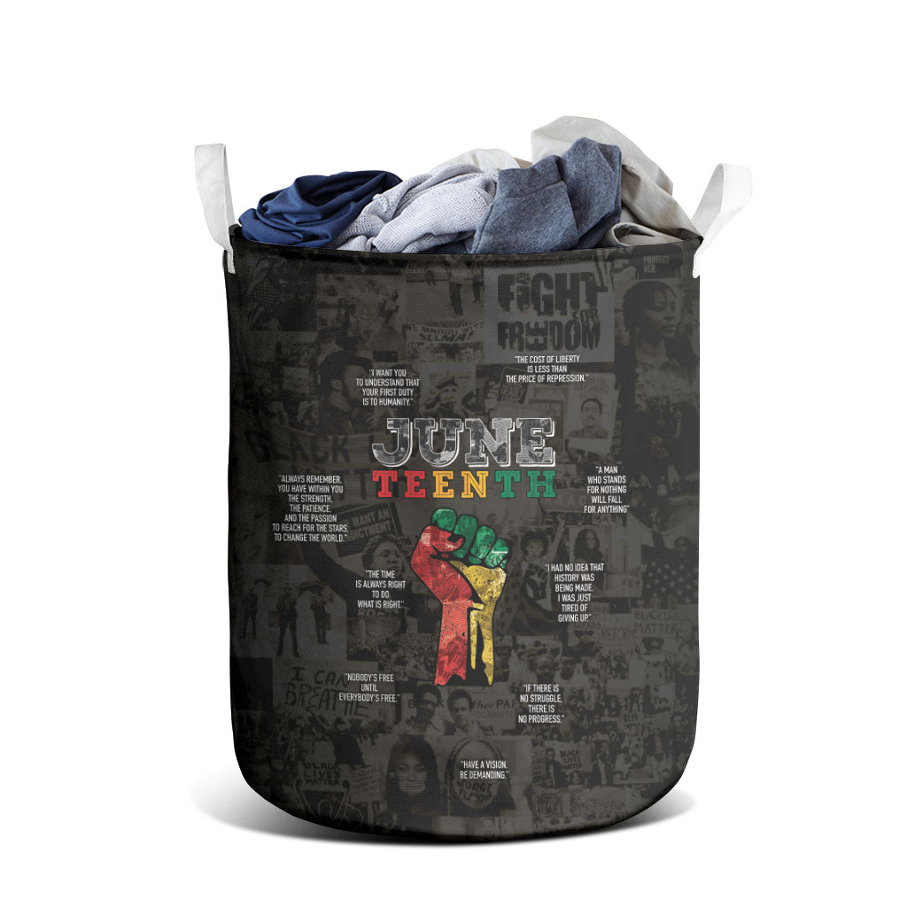Juneteenth Black History Laundry Basket Inspirational Quotes Collage