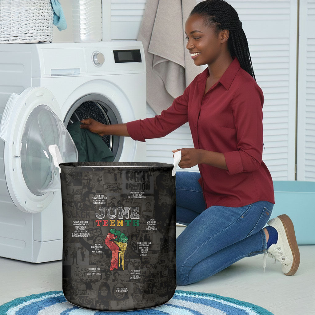 Juneteenth Black History Laundry Basket Inspirational Quotes Collage