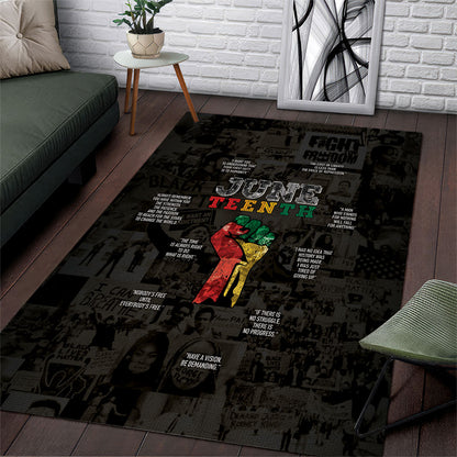 Juneteenth Black History Area Rug Inspirational Quotes Collage