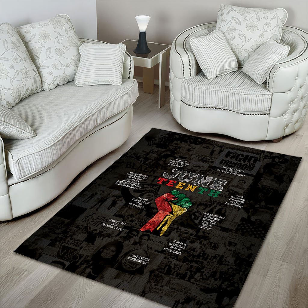 Juneteenth Black History Area Rug Inspirational Quotes Collage