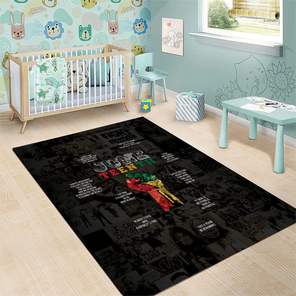 Juneteenth Black History Area Rug Inspirational Quotes Collage
