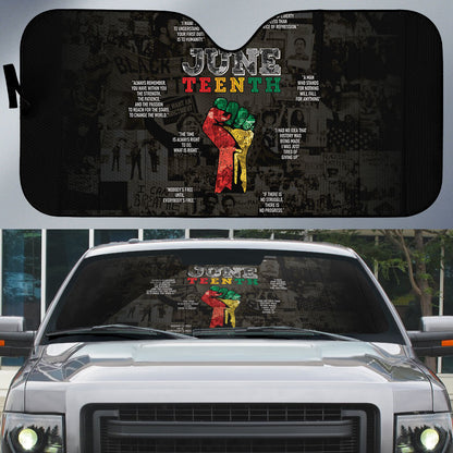Juneteenth Black History Auto Sun Shade Inspirational Quotes Collage