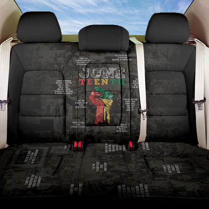 Juneteenth Black History Back Car Seat Cover Inspirational Quotes Collage
