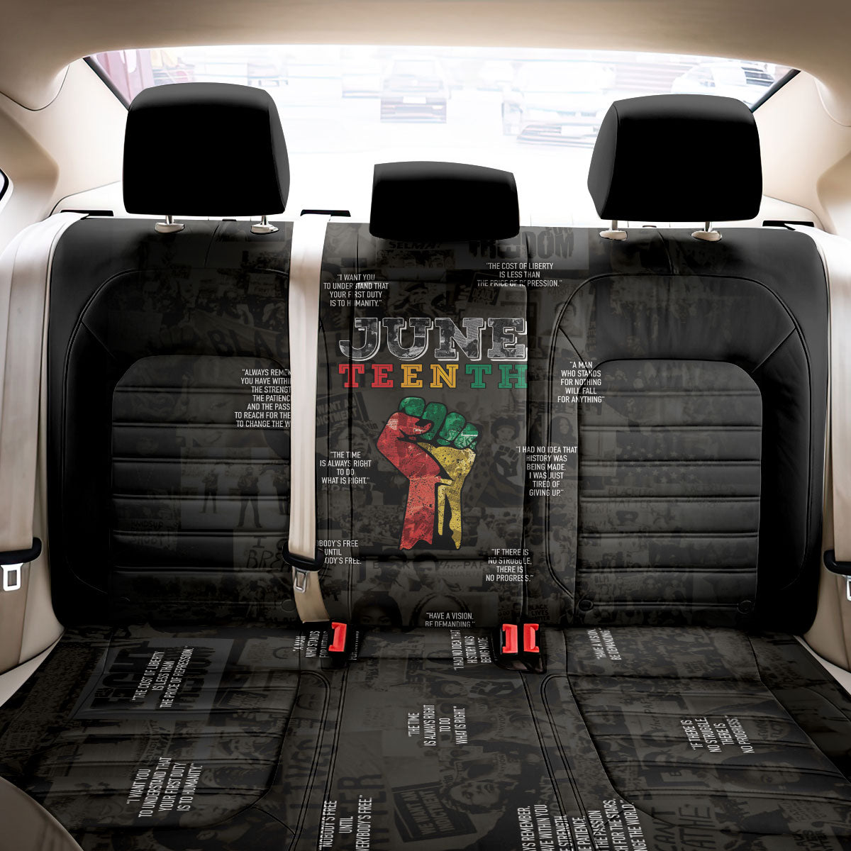 Juneteenth Black History Back Car Seat Cover Inspirational Quotes Collage