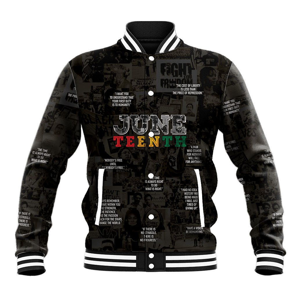 Juneteenth Black History Baseball Jacket Inspirational Quotes Collage