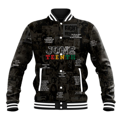 Juneteenth Black History Baseball Jacket Inspirational Quotes Collage