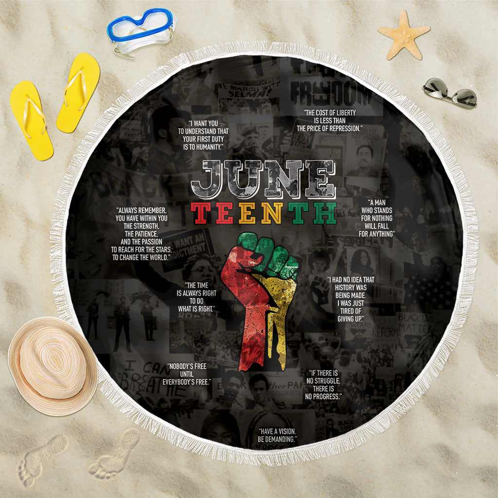 Juneteenth Black History Beach Blanket Inspirational Quotes Collage