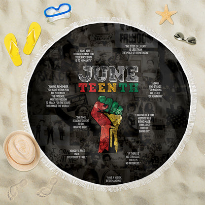 Juneteenth Black History Beach Blanket Inspirational Quotes Collage