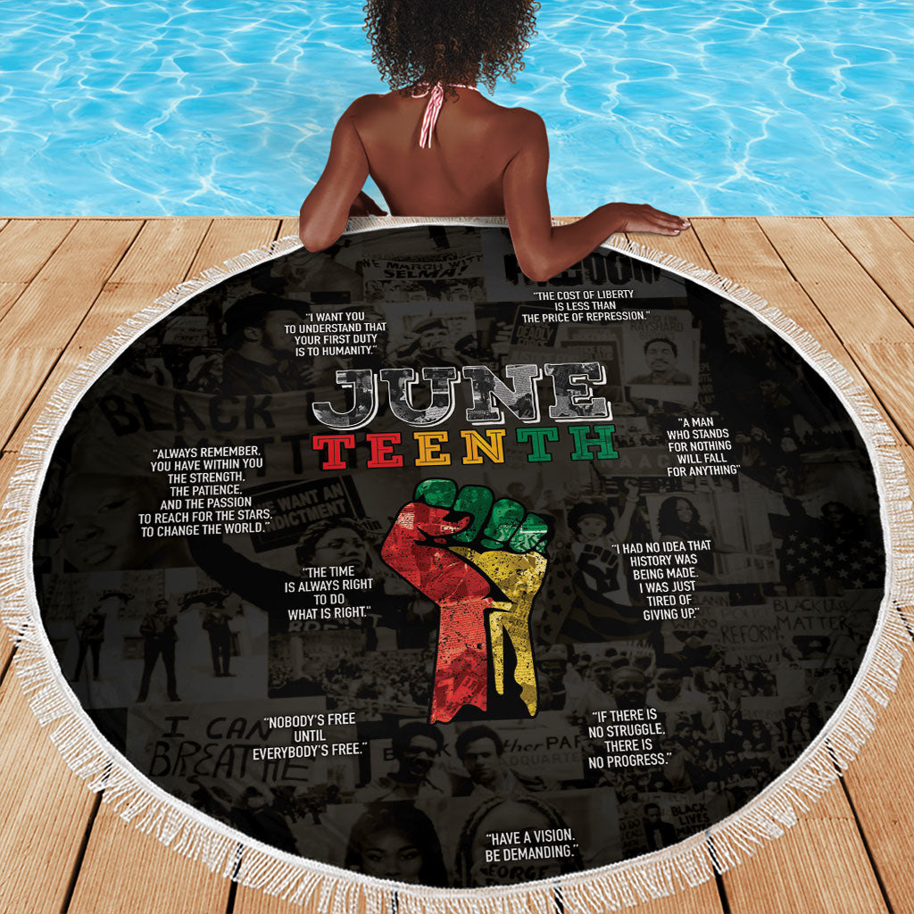 Juneteenth Black History Beach Blanket Inspirational Quotes Collage