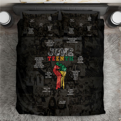 Juneteenth Black History Bedding Set Inspirational Quotes Collage