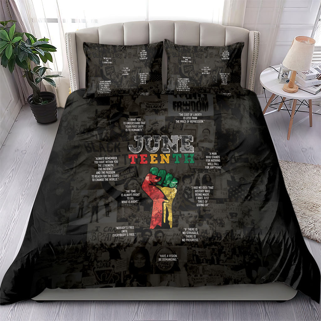 Juneteenth Black History Bedding Set Inspirational Quotes Collage