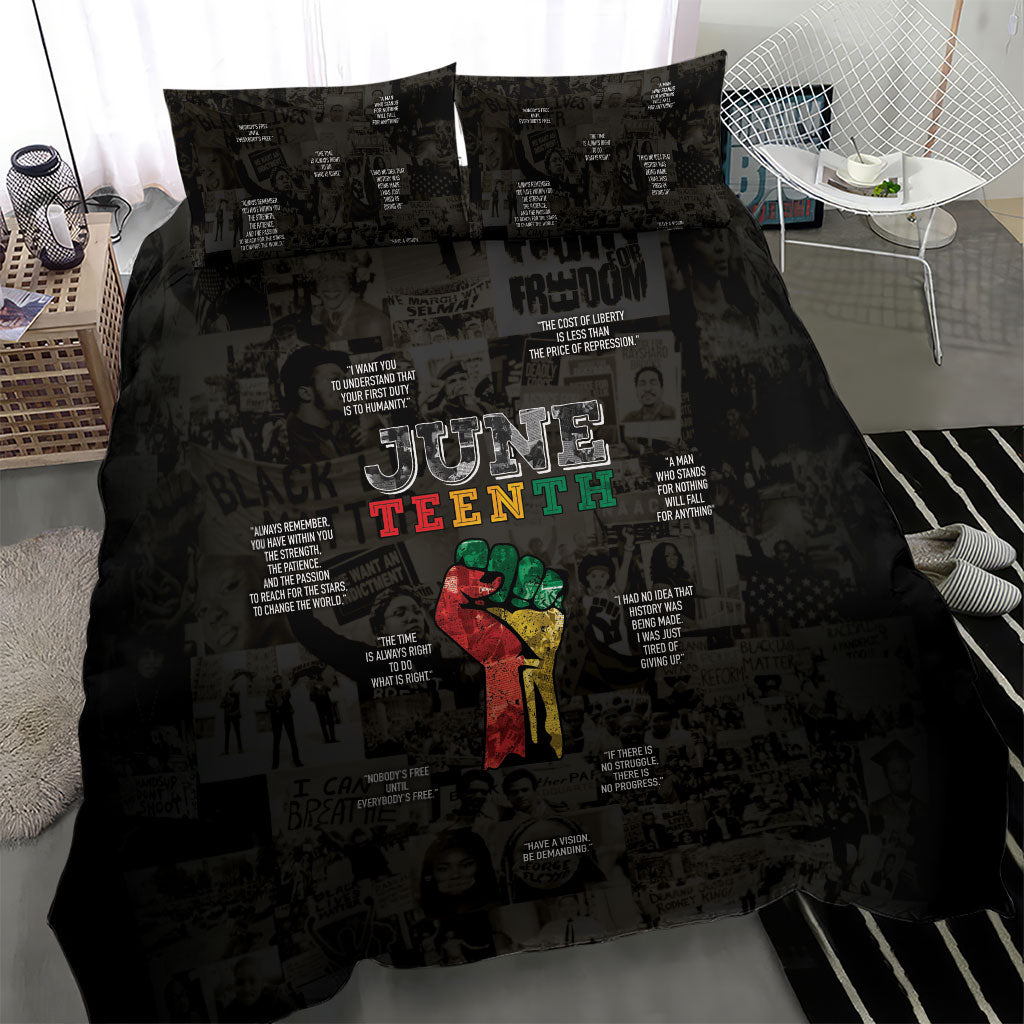 Juneteenth Black History Bedding Set Inspirational Quotes Collage