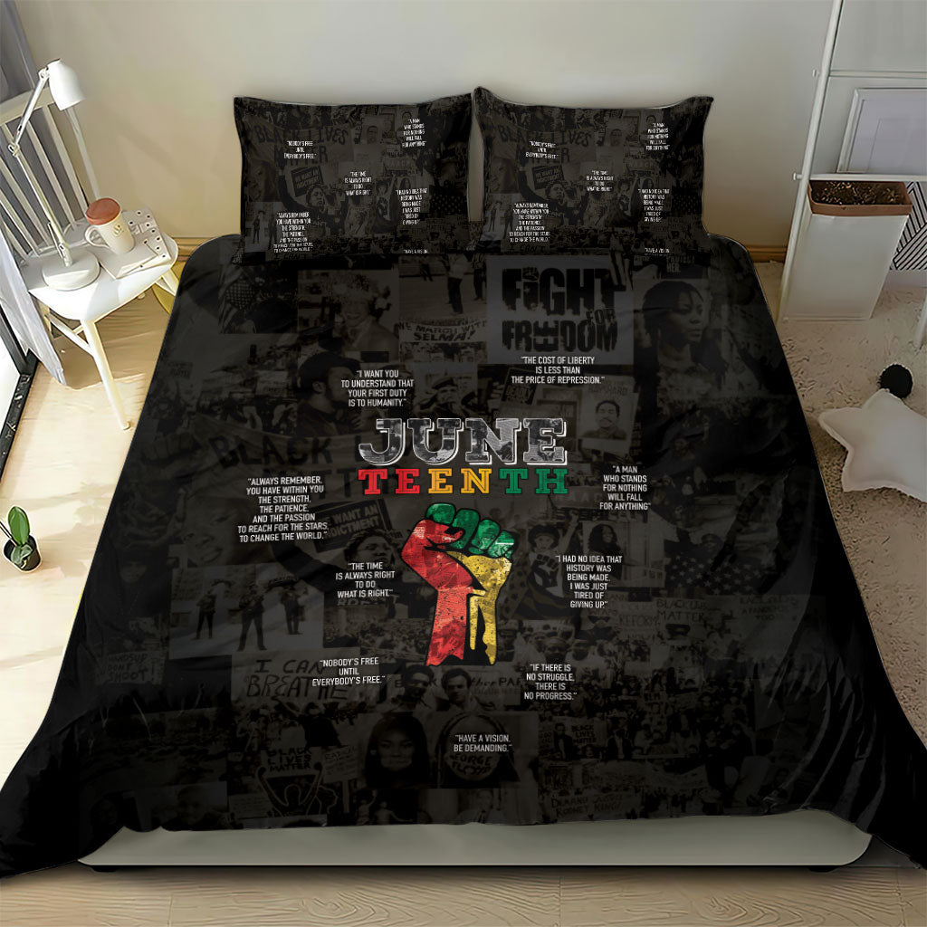 Juneteenth Black History Bedding Set Inspirational Quotes Collage