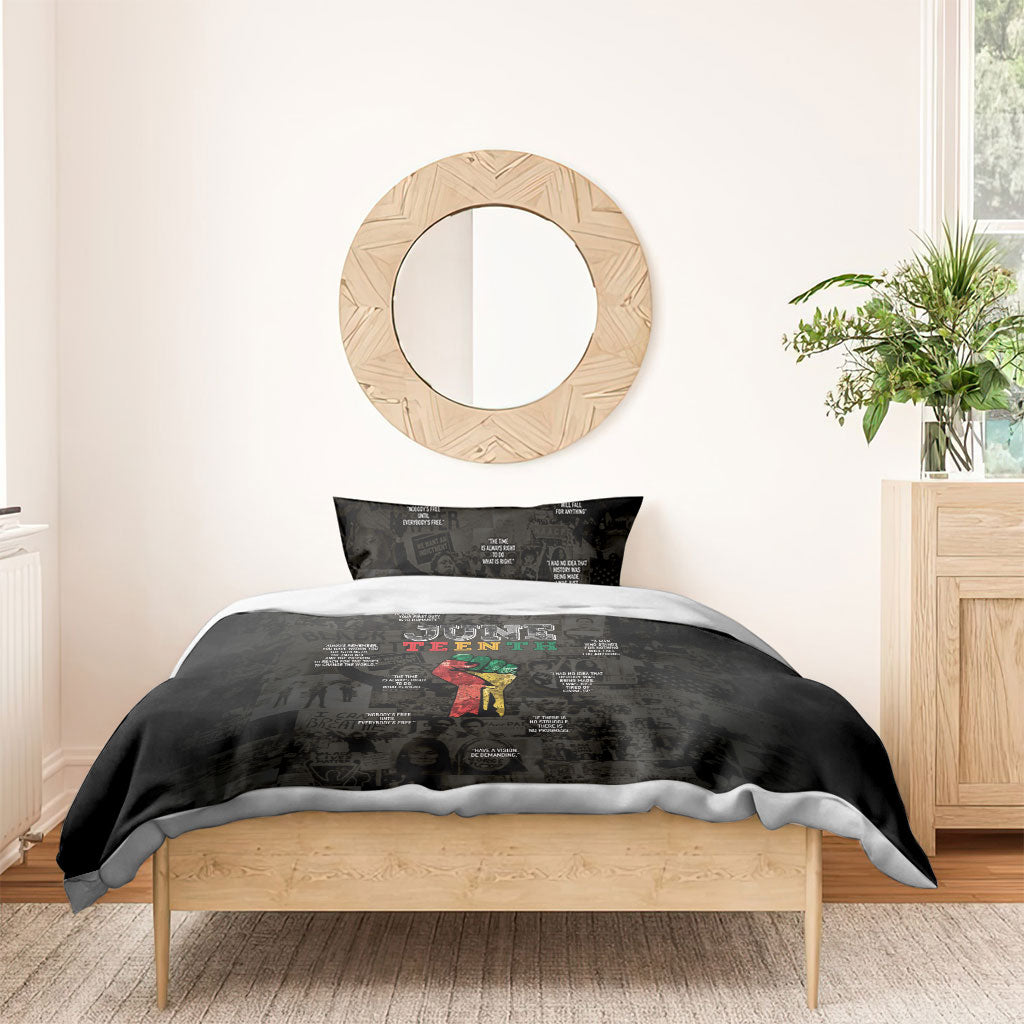 Juneteenth Black History Bedding Set Inspirational Quotes Collage