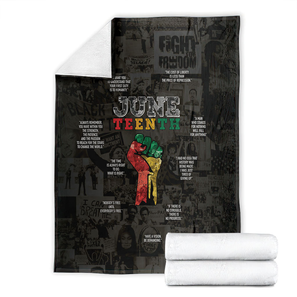 Juneteenth Black History Blanket Inspirational Quotes Collage