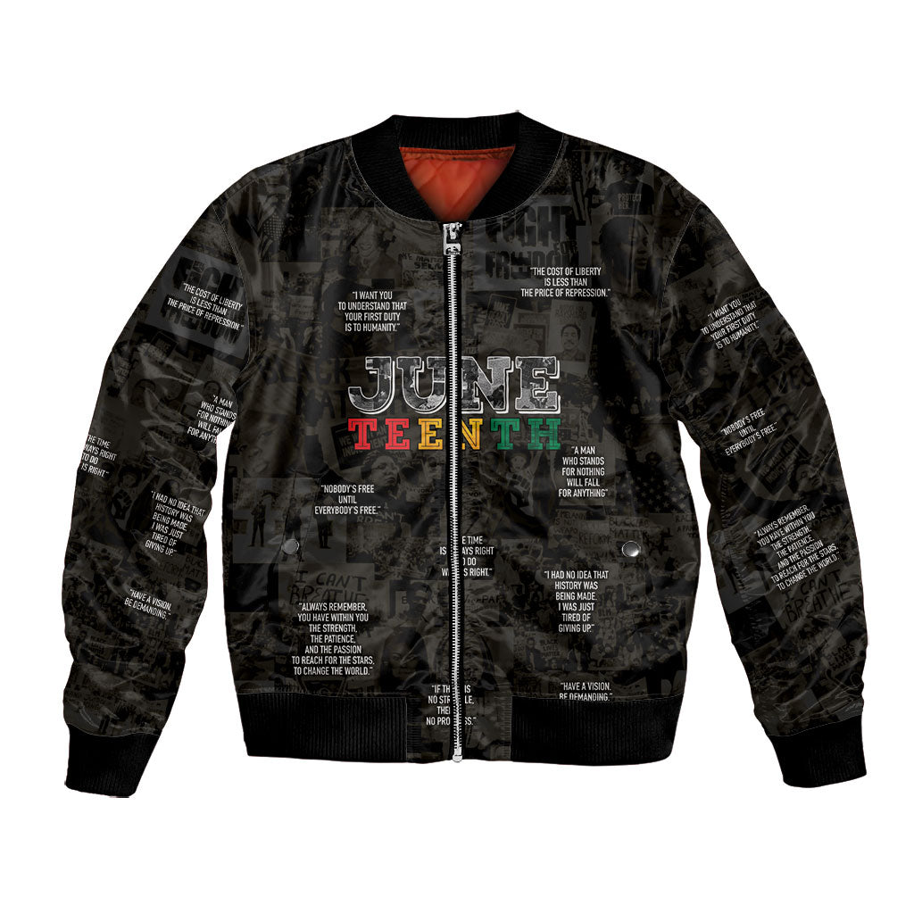 Juneteenth Black History Bomber Jacket Inspirational Quotes Collage
