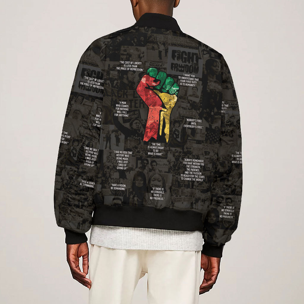 Juneteenth Black History Bomber Jacket Inspirational Quotes Collage