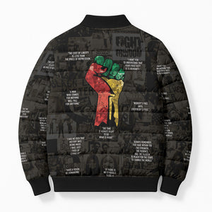 Juneteenth Black History Bomber Puffer Jacket Inspirational Quotes Collage