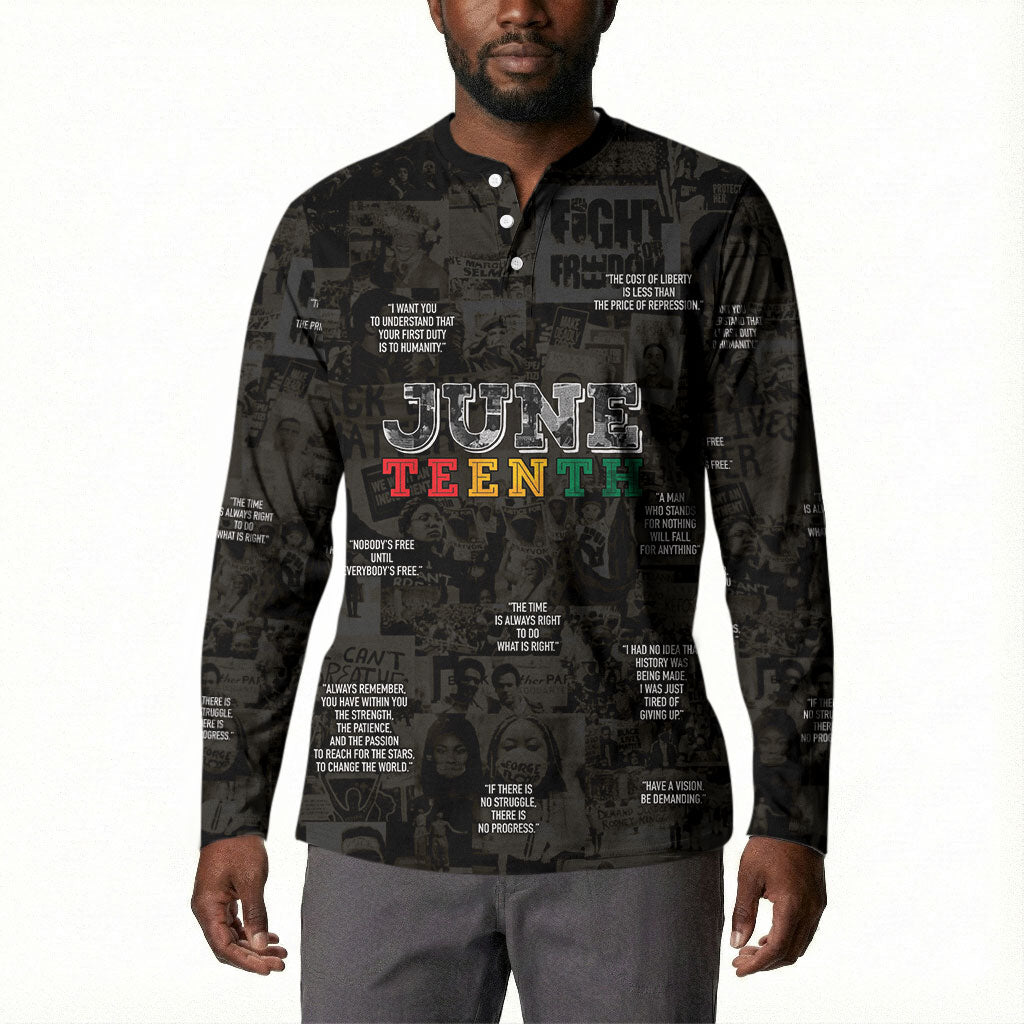 Juneteenth Black History Button Sweatshirt Inspirational Quotes Collage