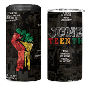 Juneteenth Black History 4 in 1 Can Cooler Tumbler Inspirational Quotes Collage