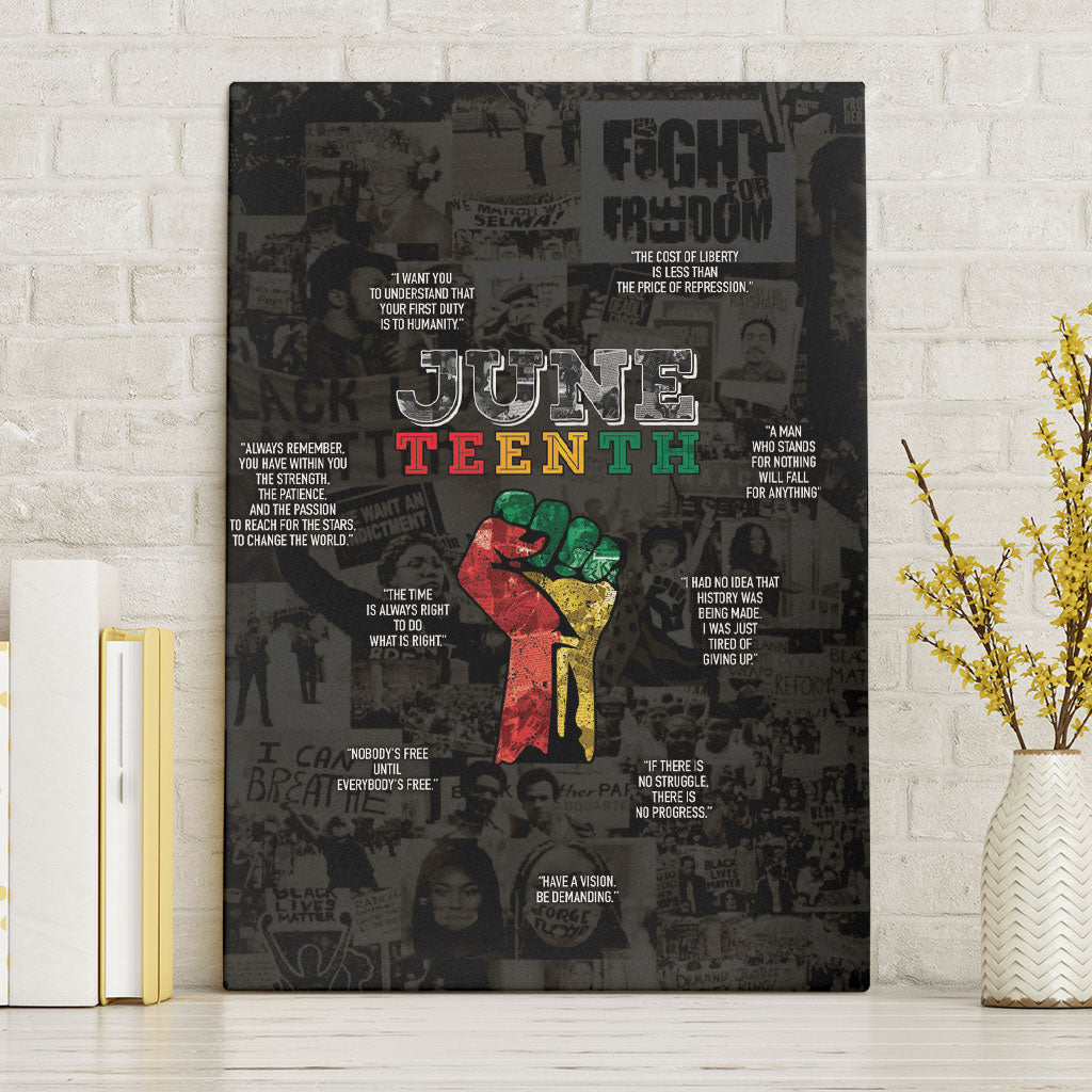 Juneteenth Black History Canvas Wall Art Inspirational Quotes Collage