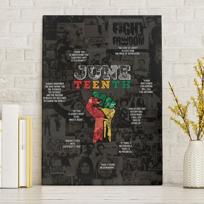 Juneteenth Black History Canvas Wall Art Inspirational Quotes Collage