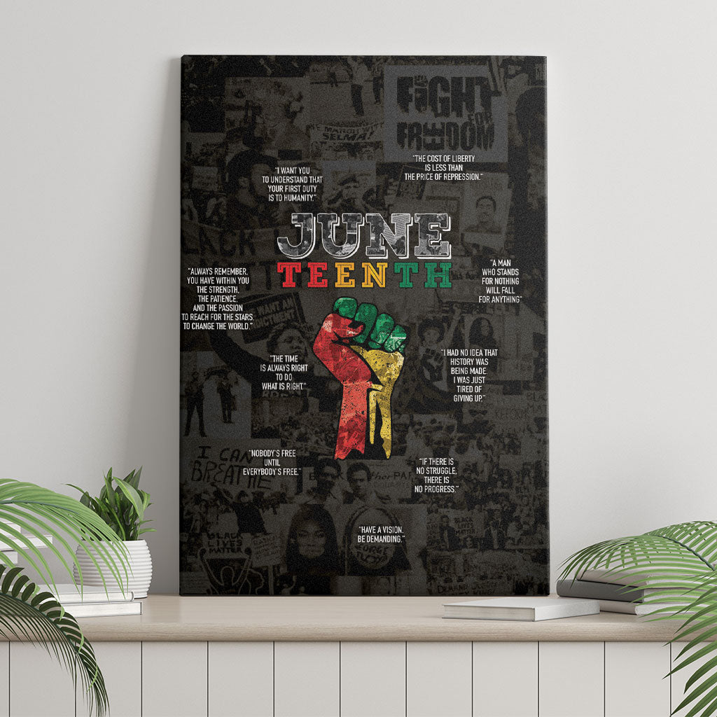 Juneteenth Black History Canvas Wall Art Inspirational Quotes Collage