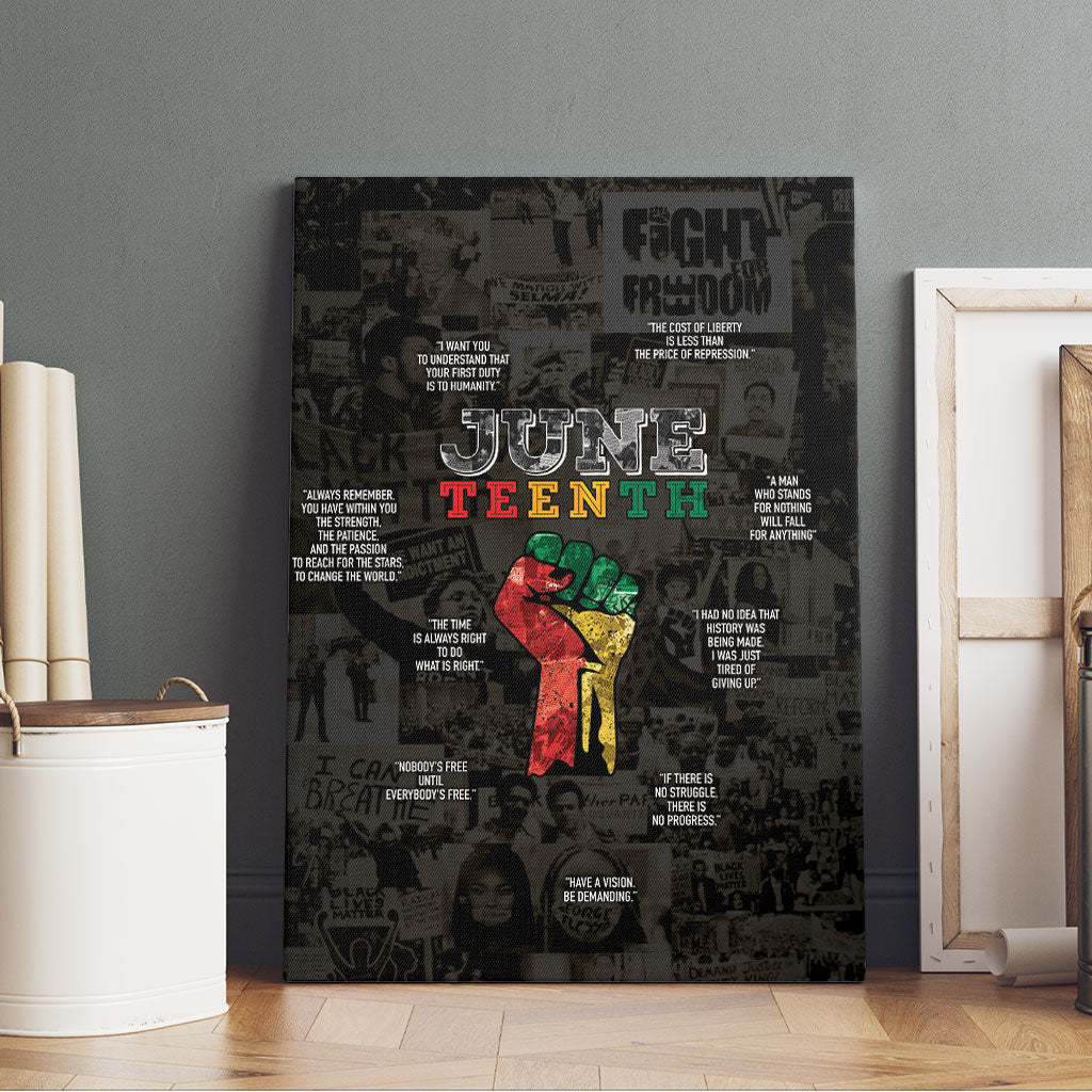 Juneteenth Black History Canvas Wall Art Inspirational Quotes Collage