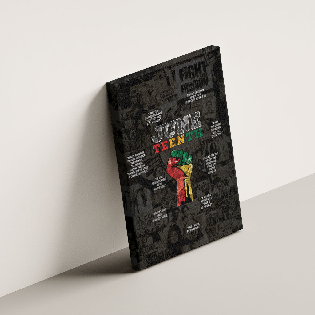 Juneteenth Black History Canvas Wall Art Inspirational Quotes Collage