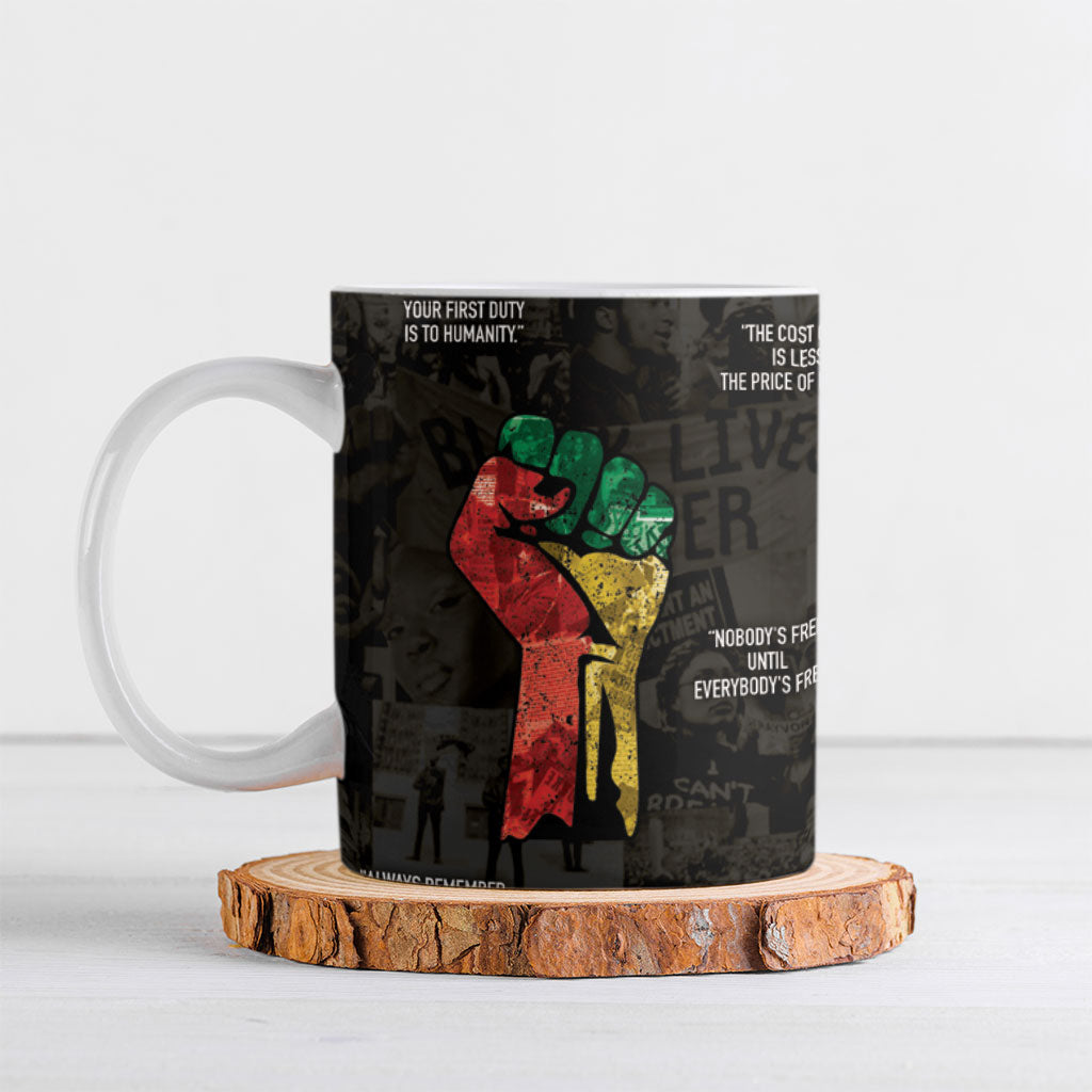 Juneteenth Black History Ceramic Mug Inspirational Quotes Collage