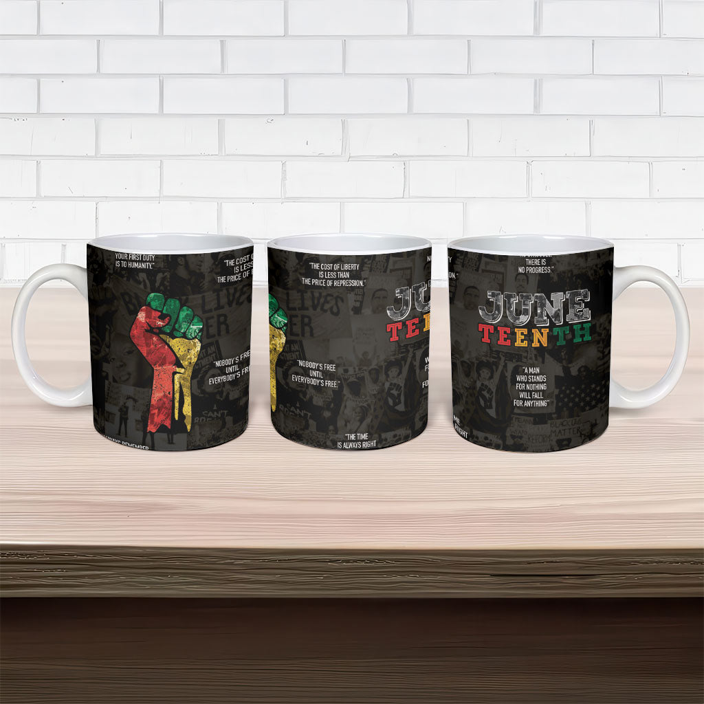 Juneteenth Black History Ceramic Mug Inspirational Quotes Collage