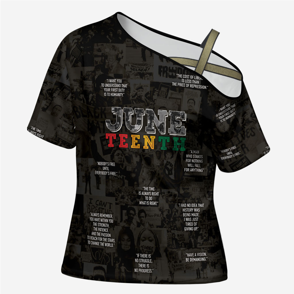 Juneteenth Black History Cross Shoulder Shirt Inspirational Quotes Collage