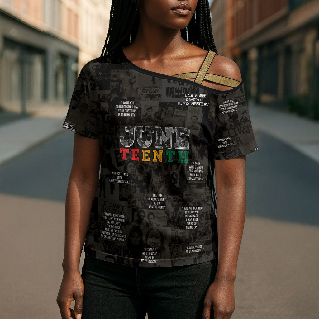 Juneteenth Black History Cross Shoulder Shirt Inspirational Quotes Collage