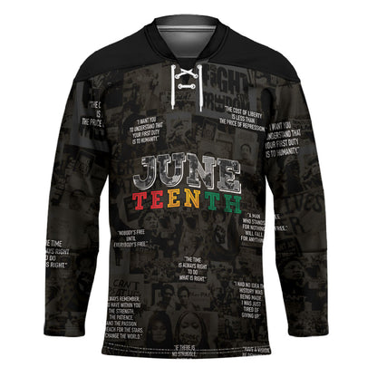 Juneteenth Black History Hockey Jersey Inspirational Quotes Collage