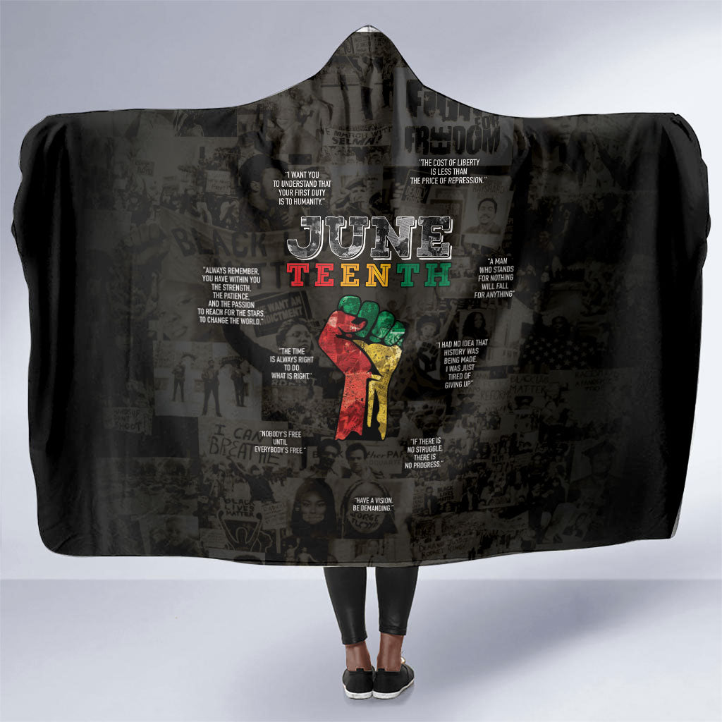 Juneteenth Black History Hooded Blanket Inspirational Quotes Collage