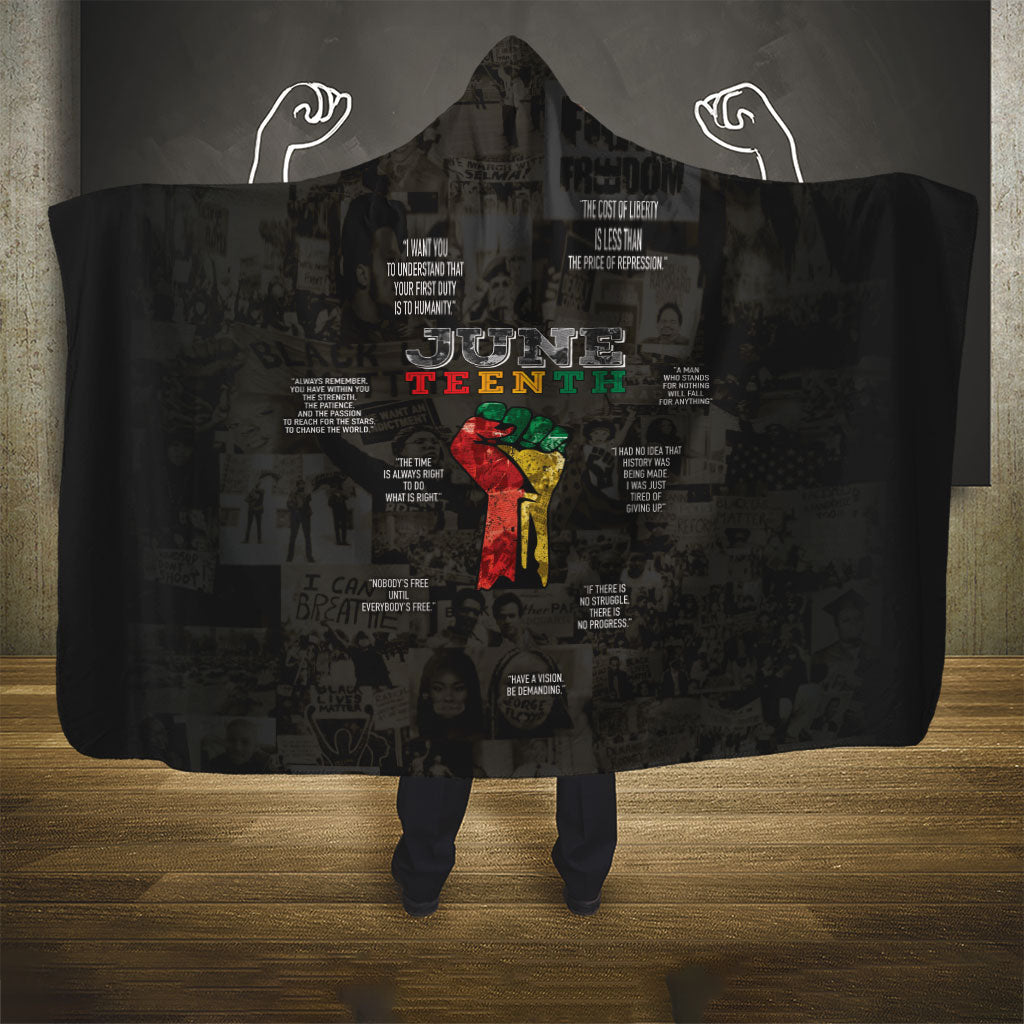 Juneteenth Black History Hooded Blanket Inspirational Quotes Collage