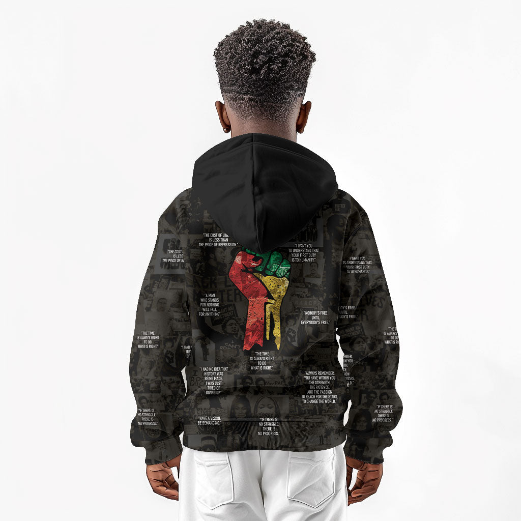 Juneteenth Black History Kid Hoodie Inspirational Quotes Collage