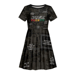 Juneteenth Black History Kid Short Sleeve Dress Inspirational Quotes Collage