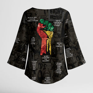 Juneteenth Black History Kimono Sleeve Blouse Inspirational Quotes Collage