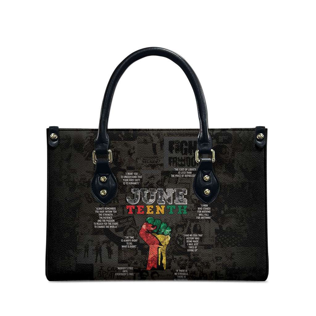 Juneteenth Black History Leather Bag Inspirational Quotes Collage