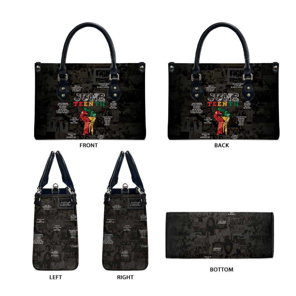Juneteenth Black History Leather Bag Inspirational Quotes Collage