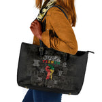 Juneteenth Black History Leather Tote Bag Inspirational Quotes Collage