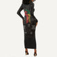 Juneteenth Black History Long Sleeve Bodycon Dress Inspirational Quotes Collage