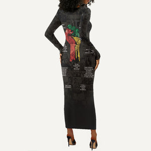 Juneteenth Black History Long Sleeve Bodycon Dress Inspirational Quotes Collage