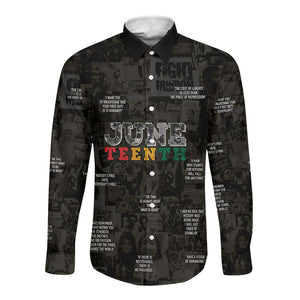 Juneteenth Black History Long Sleeve Button Shirt Inspirational Quotes Collage